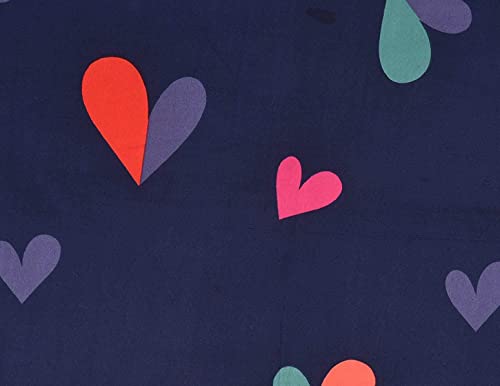 Image of Glace Cotton Printed King /Double Bedsheet | Elastic Fitted Bedsheet with 2 Pillow Covers, 78x72x Upto 6 Inches, Double Heart Pattern Chadar