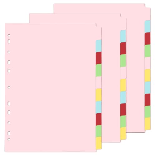 Thboxes File Dividers A4 3 Pack 10 Part Folder Dividers Coloured