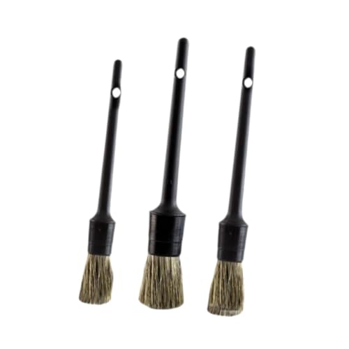 Milageto 汎用カーディテーリングブラシ 洗車用クリーニング用品 簡単に掛けられる多目的タイヤディテーリング 傷つけない洗車ブラシ 3個, ブラックリング