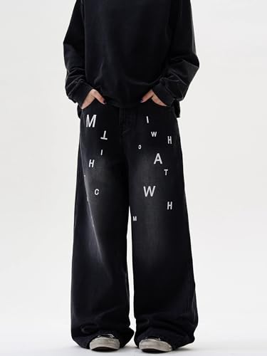 GUOYUXIAO Men's Jeans Wide-Leg Denim Pants Relaxed Straight-Leg Casual Trouser for Men2