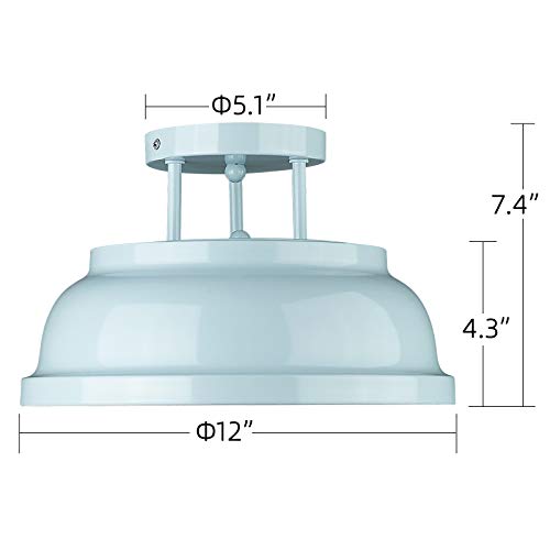 Image of zeyu Modern Semi Flush Ceiling Light - 2-Light Ceiling Light Fixture for Living Room Bedroom Kitchen Hallway, Blue Finish, ZY29-F SF