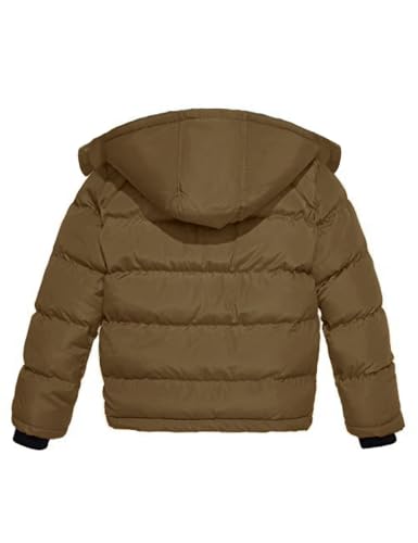 Image of wantdo Boys Puffy Winter Coats Fleece-Lined Snow Jackets Removable Hood