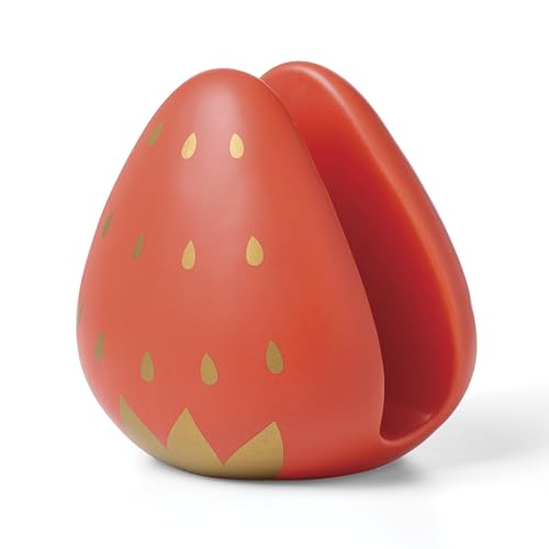 Image of kate spade new york Napkin Holder, Tutti Fruity Strawberry Sponge /Napkin Holder, Porcelain Material, Hand Wash, Napkin Dispenser, Dining Table Decor, Kitchen And Dining, Tabletop Decor (Red, 1 Piece)