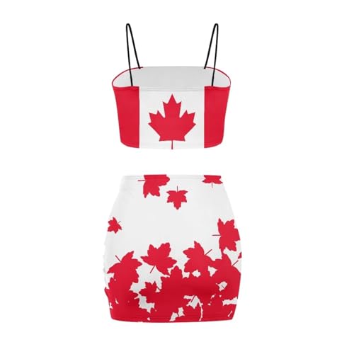 Image of Biyejit Women's 2 Piece Summer Outfits Spaghetti Strap Crop Tops and Bodycon Mini Skirt Dress Set Plus Size S-4XL