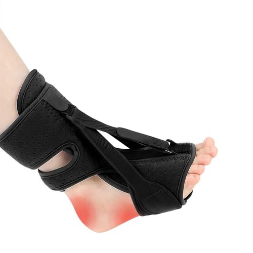 Plantar Fasciitis Night Splint (1PC, Black) - Equipped with 3 adjustable straps. Effectively