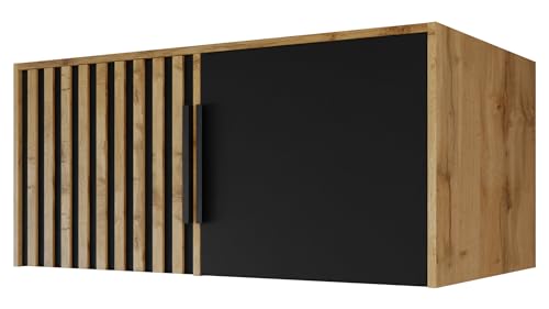 Mirjan24 Schrankaufsatz Bado Lux, Schrankaufsatz der Serie Bado, mit 2/3/4 Türen, Farbauswahl (Eiche Wotan/Schwarz + Eiche Wotan, 2D) Mirjan24 Schrankaufsatz Bado Lux, Schrankaufsatz der Serie Bado, mit 2/3/4 Türen, Farbauswahl (Eiche Wotan/Schwarz + Eiche Wotan, 2D)