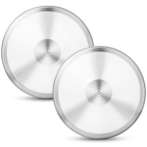 Wettarn 2pcs 1 kg Discus, Man Women Discus Track and Field Discuses Track and Field Equipment (White)
