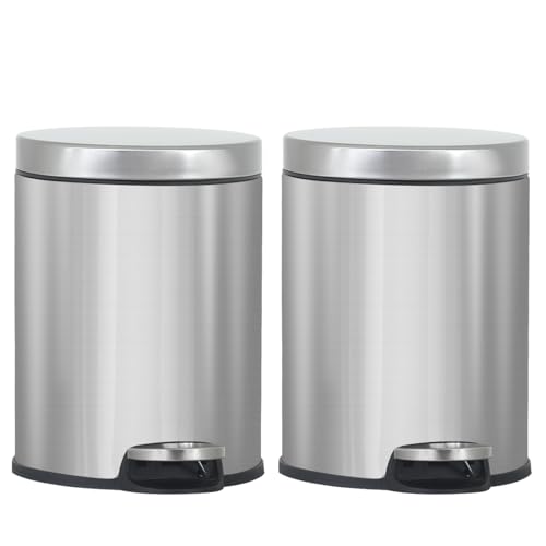 Caneca de basura metálica redonda acero inoxidable 6L con pedal
