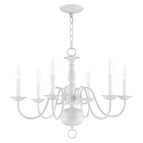 Image of Livex Lighting 5006-03 Williamsburgh 6-Light Chandelier, White