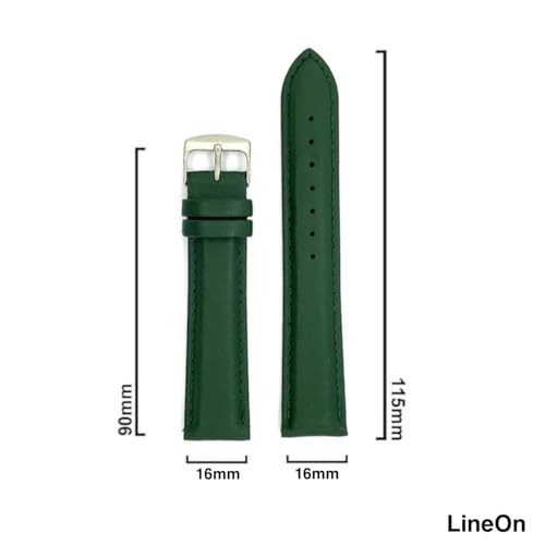 Image of Lineon Colourful 16mm Full Padded Univarsal Vegan Leather Watch Strap For Branded Watches Compitable with (Titan, Timex, Casio, Sonata etc) Tool and Pins Include