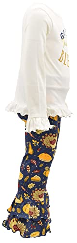 Image of Unique Baby 2 Piece Girls Double Ruffle Leggings and Long Sleeve Shirt Clothes Set Kid and Toddler Girl Outfit
