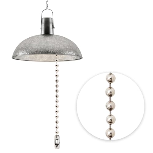 Ceiling Fan Pull Chain, rust-resistant stainless steel 3mm bead chain 120 inches, with 12 extended connectors, silver