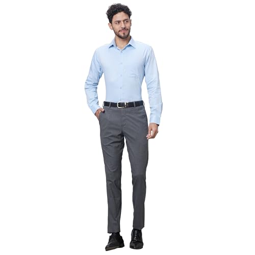 Image of Raymond Slim Fit Pure Cotton Structure Pattern Semi Cut Away Collar Formal Shirt