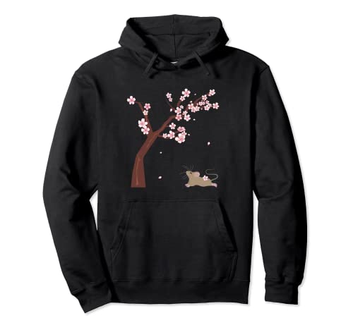 Cherry Blossom Cute Kawaii Ratones Anime Kawaii Estilo Japonés Sudadera con Capucha