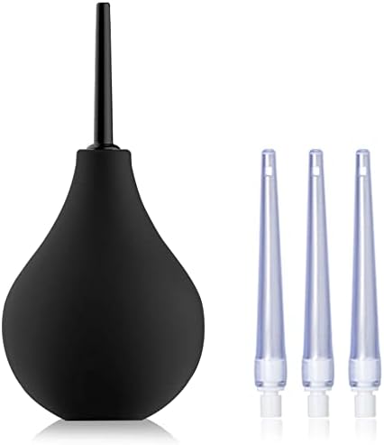 TopQuaFocus 8oz Enema Bulb Kit Anal Douche for Men Women Colon Cleaning Reusable Vaginal Douche bulb Enemas with 4 Replaceable Nozzles