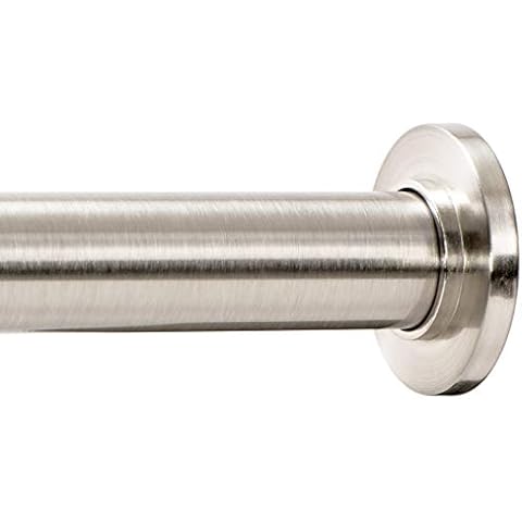 Ivilon Tension Curtain Rod with Brushed Nickel Finish Cover