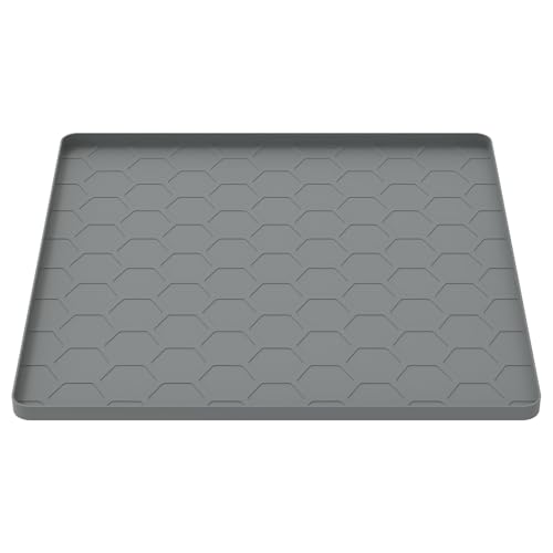LAINIUTE Mini Fridge Silicone Mat, Non Slip Mini Fridge Drip Tray with 0.6 Inch Raised Edges, Spill-Proof, Drip Prevention, Refrigerator Floor Protector Mat for Dryer Mini Fridge Wine Cabinet