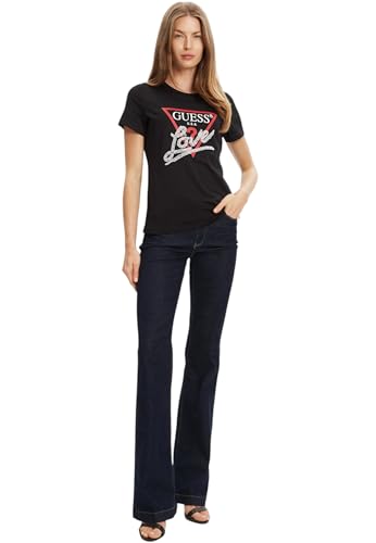 Guess Para Mujer. W5YI40I3Z14 Camiseta Triangulo Con Perlas Negro (M), Casual, PoliéSter, Manga Corta - 4