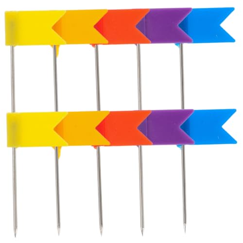 Lurrose 100 Piezas Aguja Tablero de Corcho Decorativo chinchetas de Mapa de Bandera Pushpins para Tablero de Corcho alfileres para el Viaje del Mapa alfileres Decorativos el plastico