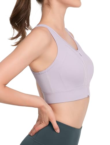 Yvette Zip Front Sports Bras for Women High Impact Supportive Large Bust Bras for Running3