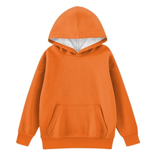 Hoodies for Teen Girls Cute Oversized Long Sleeve Hooded Sweatshirt Solid Color Teen Girls Pullover Tops 2-14 Years3