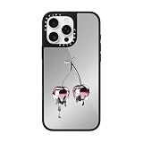 CASETiFY メタル グレーズ iPhone 16 Pro Max ケース [傷つけ防止/鏡面(スマホカバー) / MagSafe対応] - Melting Colored Cherry - シルバー (ブラックバンパー)