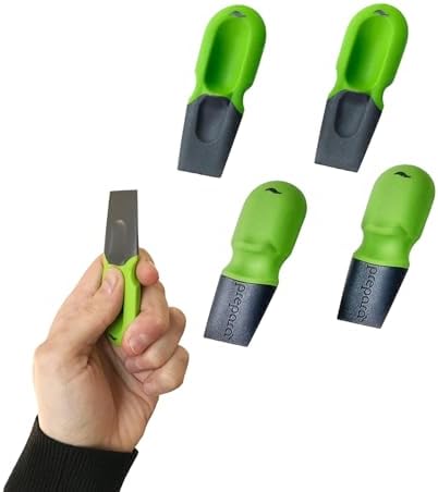 Prepara Thumb Scraper, 4-Pack - Durable Kitchen Cleaning Tools with Ergonomic Grip, BPA-Free Plastic & Nylon, Dishwasher Safe Scrapers for Removing Stuck-On Food from Pots, Pans, Surfaces