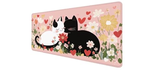 Chat tapis souris gaming XXL 900x400 imperméable bords cousus
