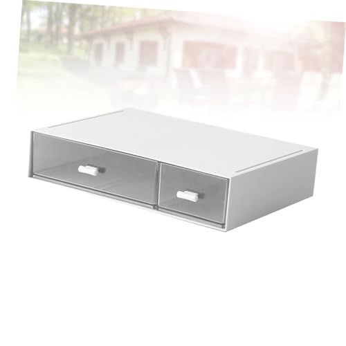 Boîte de rangement plastique blanc à compartiments pour maquillage et bureau - 8