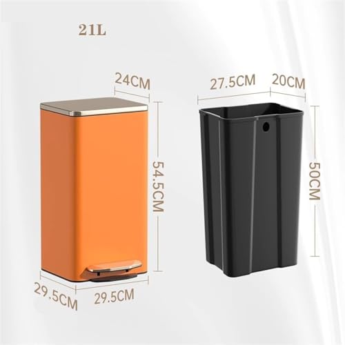 Bote de basura de acero inoxidable con capa de PU, 21L negro miniatura 2
