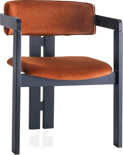 Elegante silla Woody Fashion | 100% marco de madera | naranja y negro