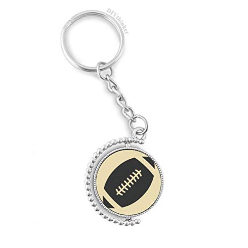 Porte-clés rotatif football géométrie simple multicolore compact 1,2 x 3,5 pouces