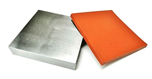 4x4 Steel Bench Block Jewelers Steel Block Metal Working Anvil with Silicone Non Slip Pad