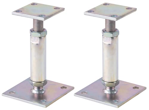 Alberts 212971 Pfostenträger | höhenverstellbar, zum Aufschrauben | galvanisch verzinkt, dickschichtpassiviert | Höhe 150 - 190 mm | 2er Set