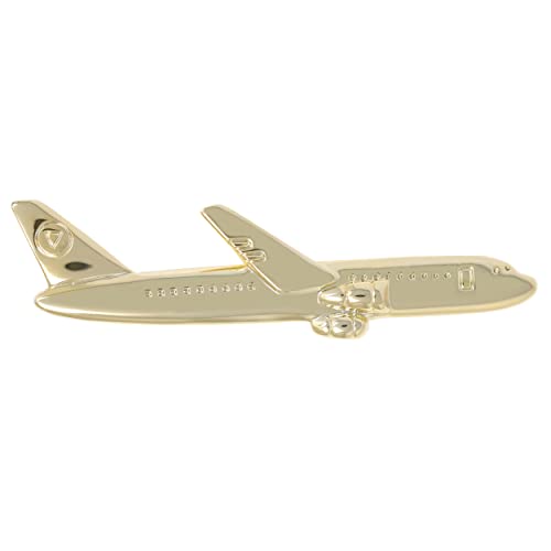 Novelty Gold Tone Airplane Tie Clip With Box Aircraft Plane Airline Tie Clip