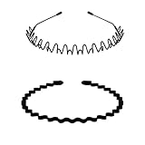 Kafand カチューシャ メンズ レディース 痛くなりにくい 防錆メッキ加工 シンプル サイズ調整可能 滑り止め 黒 前髪 固定 しっかり オシャレ 髪飾り 洗顔 男女兼用 2本セット
