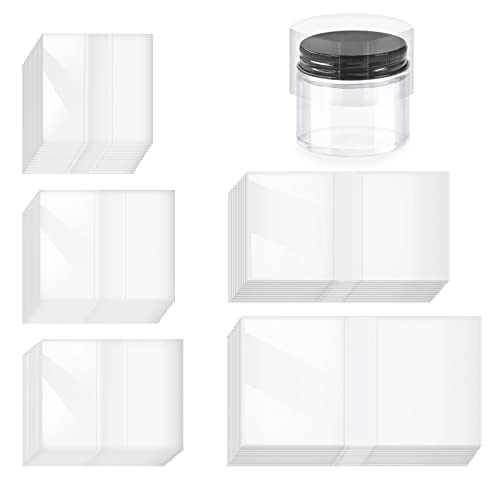 Glarks 1250Pcs Clear Shrink Wrap Band, 5 Sizes PVC Heat Shrink Band Perforated Shrink Wrap Film Shrink Seal Bands for Dropper Bottle, Jars, Cans and Tins