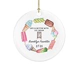 Ice Cream Shop Truck Owner Worker Waitress Christmas Ornament - Personalized Gift for Ice Cream Lover Custom Name Boss Employee