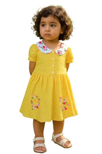 Image of Clothe Funn Baby-Girl's Cotton Pinafore Knee-Length Dress