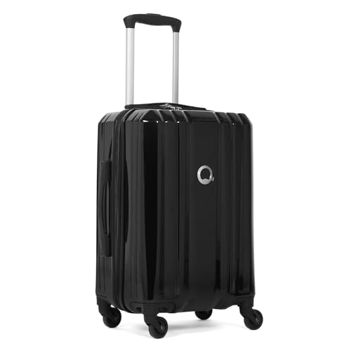 Image of DELSEY PARIS Devan SE 55 CM Small Cabin Polycarbonate 4 Wheels Black Hard-Sided Trolley Bag /Suitcase /Luggage