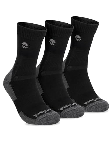 Timberland Men's Hiking, Wool, Winter, Cushioned Crew Socks with Arch Support (Size 7-12, Multiple Colors 3 Pairs)