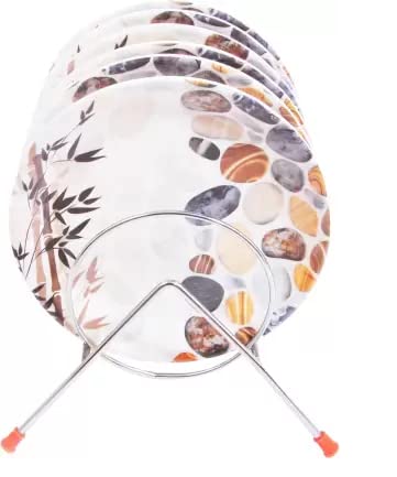 DRIZLING Melamine Round Premium Starter Floral Printed Dinner White Plates (Set of 6; Size:- 10Inches (Design14) (B09J91KJ8B) Amazon Price History, Amazon Price Tracker