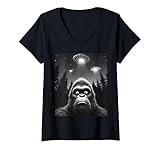 Photo Gallery donna bigfoot selfie ufo ufo divertente maglietta con collo a v Photo Gallery donna bigfoot selfie ufo ufo divertente maglietta con collo a v