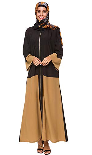 Women's Long Sleeve Maxi Dress Muslim Abaya Simple Modern Islamic Arabic Style Casual Dress (2, 3XL)