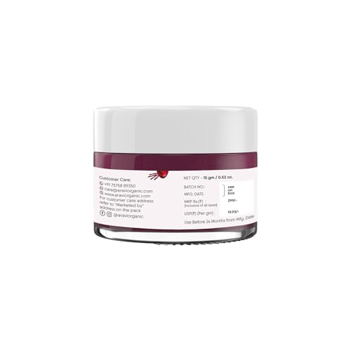 Aravi Organic Beetroot Lip Scrub with Shea Butter & Cocoa Butter – For Dark, Chapped & Pigmented Lips – Suitable for Men and Women – 15 gm