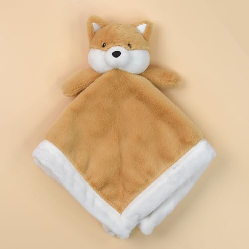 Image of Baby Fox Security Blanket, Soft Loveys for Babies | Lovey for Newborn Boys and Girls, Gender Neutral Security Blanket with Fox Stuffed Animal, Baby Snuggle Toy