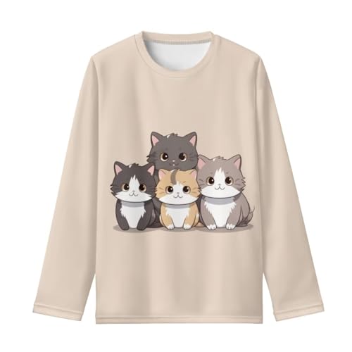 Image of Girls Long Sleeve T Shirt Cute Cartoon Crewneck Shirt for Kids 3-16Y Fall Winter Clothes
