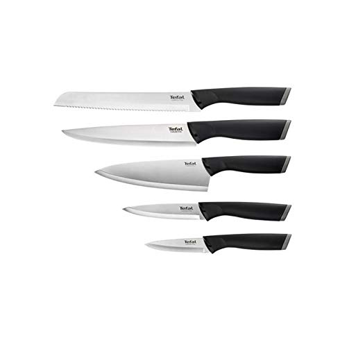 TEFAL K221SA14, zestaw 5 noży ze stali nierdzewnej + drewniany blok