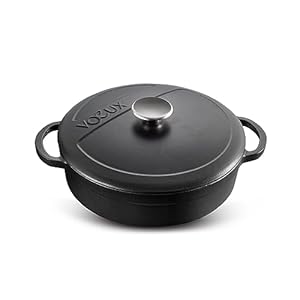 Voeux Kitchenware- Enameled Cast Iron Dutch Oven Casserole with lid (4.4 Qt, Elegance)