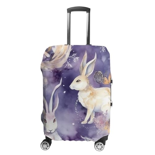 Travel Wheeled Suitcase Sleeve Dustproof Anti-scratch Rabbit Color Pattern Luggage Case Protective Cover For 19-32 Inch Luggage